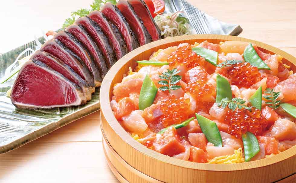 【期間限定】海鮮バラちらし 鰹の塩たたきセット(1人前) イメージ