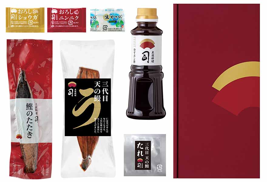 鰹のたたきと三代目 天の鰻セット 荷姿