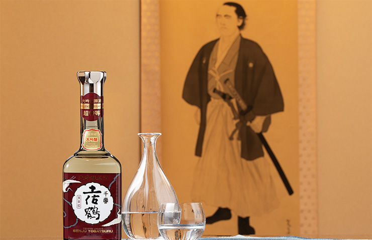 日本酒『天平』と坂本龍馬の掛け軸